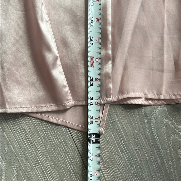 Satin Pink Lace Trim Dressing Gown - Picture 3 of 7